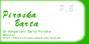 piroska barta business card